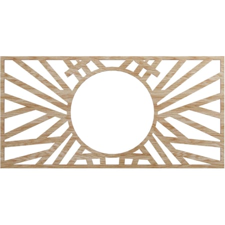 Ekena Millwork Hoover Wood Fretwork Pierced Ceiling Medallion, Red Oak, 20"W x 10"H x 7 3/8"ID x 3/8"T CMWP20X10X0375HORO